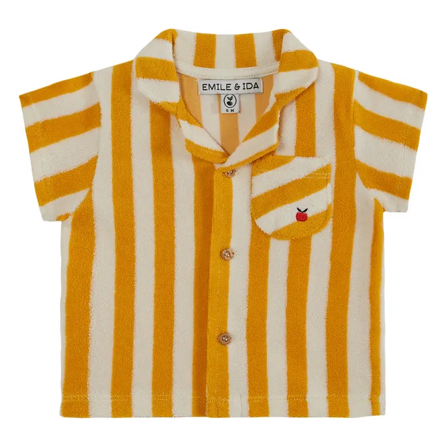 Camisa de rizo a rayas | Amarillo