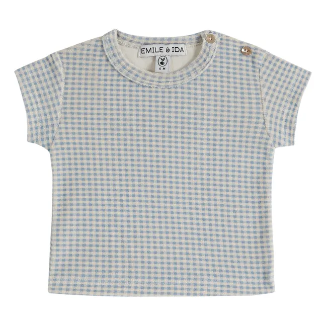 Vichy Baby Towelling T-shirt | Blue