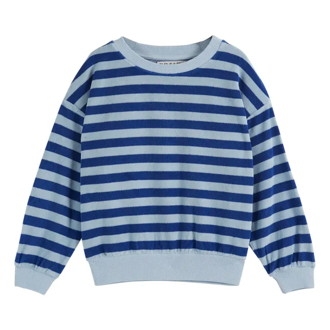 Terry Stripe Sweatshirt | Blue