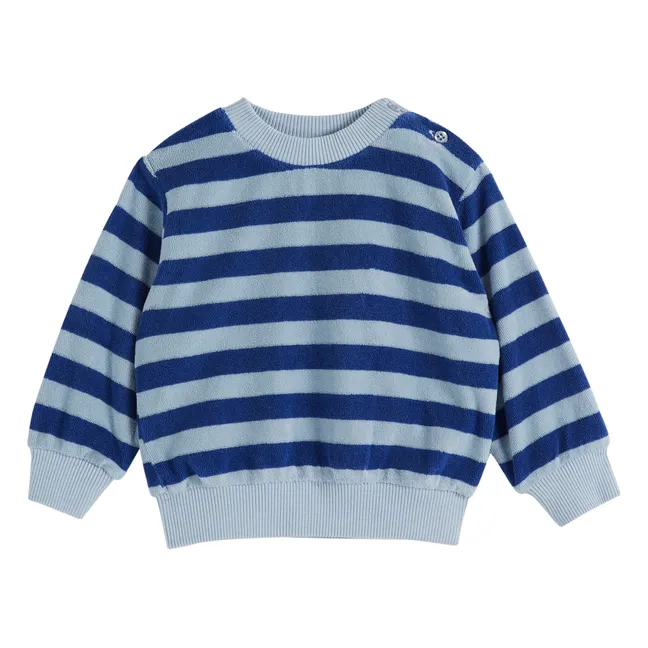 Sweatshirt Frottee-Streifen | Blau