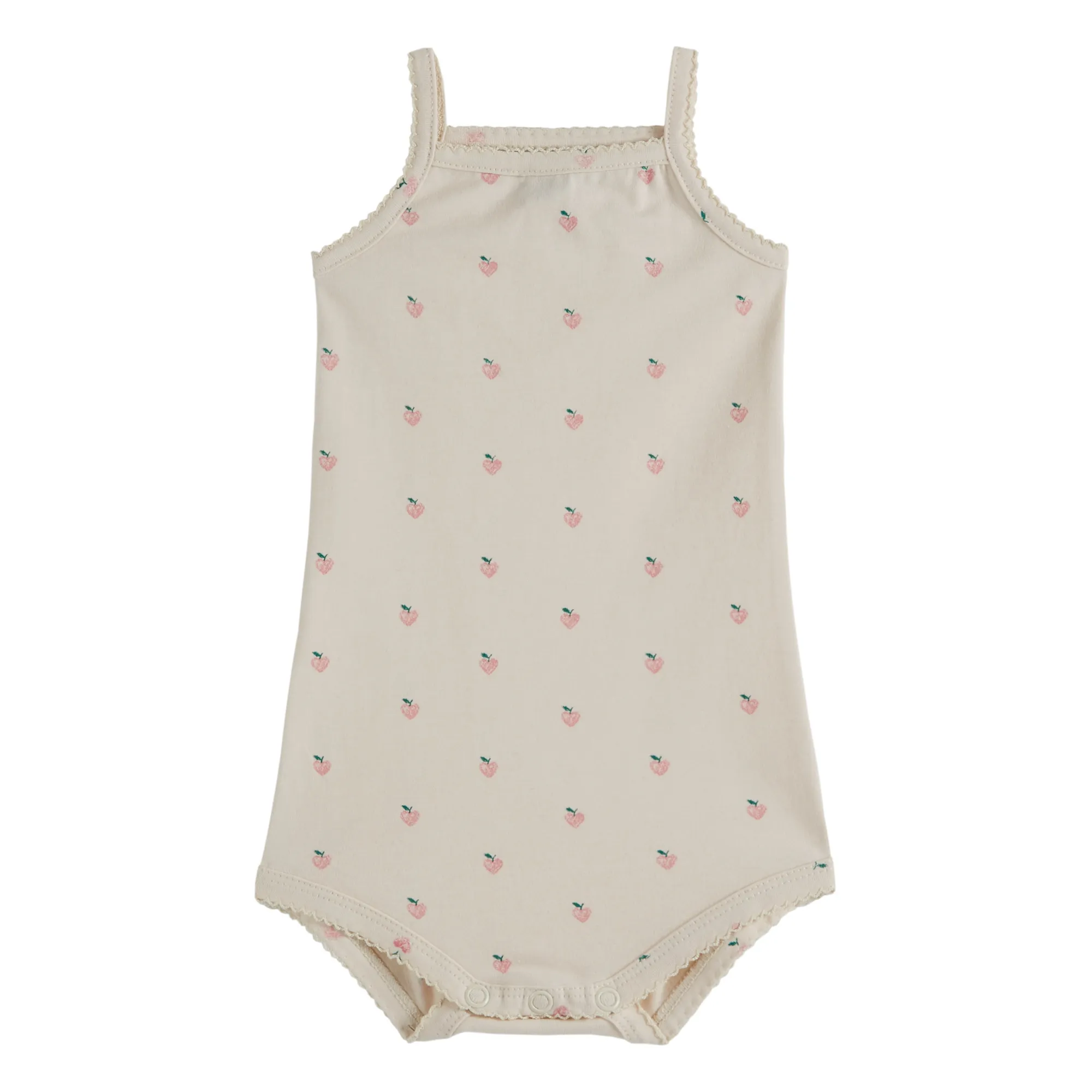 Emile Et Ida Pink Little Hearts Strapless Bodysuit