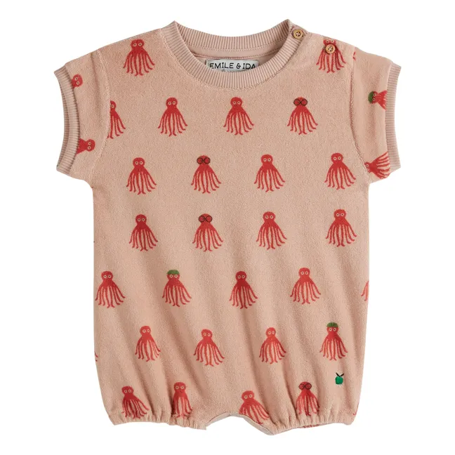 Octopus-Schlafanzug aus Frottee | Rot
