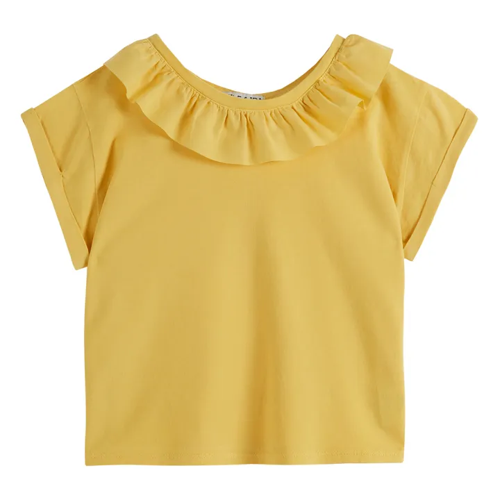 T-shirt Col à Volants | Jaune- Image produit n°0