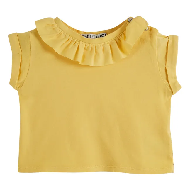 Camiseta con cuello vuelto | Amarillo