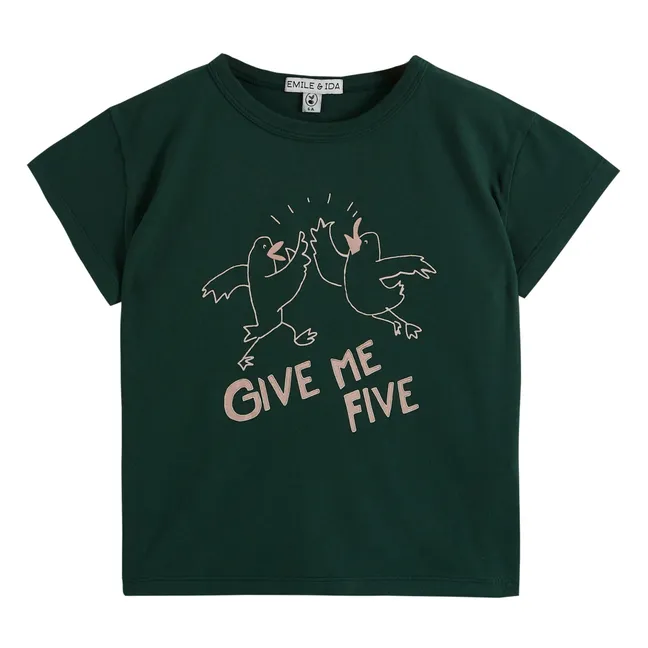 T-Shirt Give Me Five | Dunkelgrün
