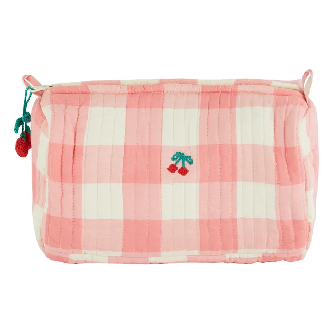 Gingham Toiletry Bag | Candy pink