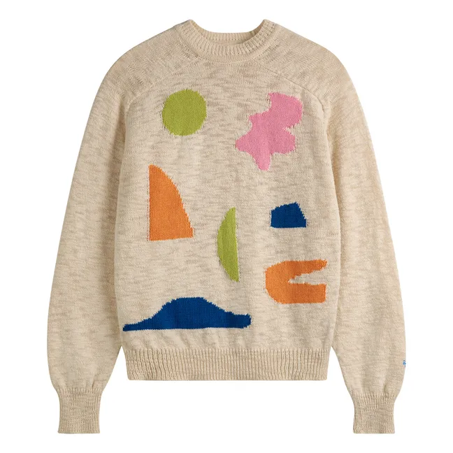 Intarsia Summer Landscape Sweater - Women's collection  | Ecru
