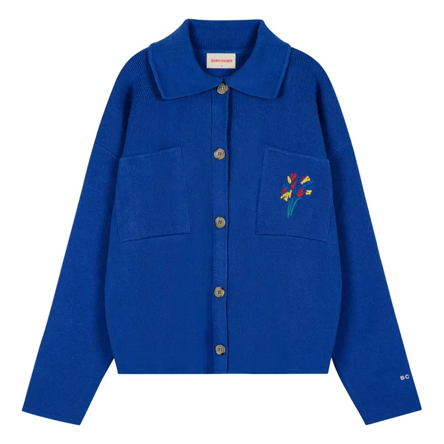 Cardigan with collar - Women's collection  | Blue