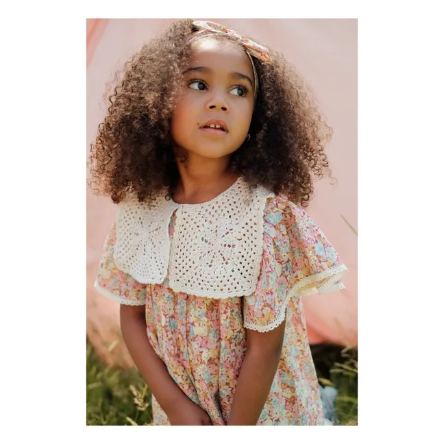 Warisa Crochet Collar Dress | Pink