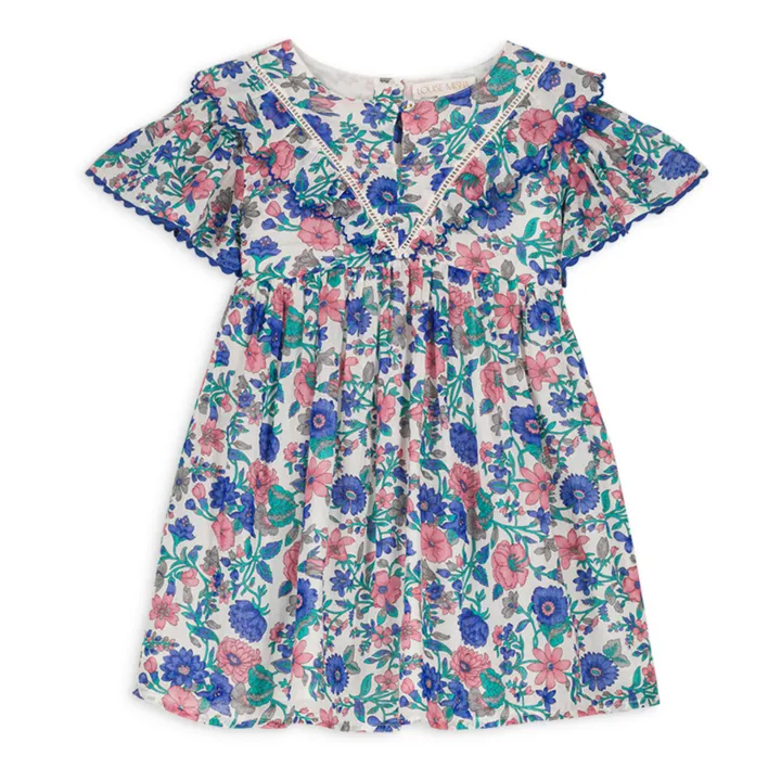 Robe Siloe Fleurie | Bleu- Image produit n°0