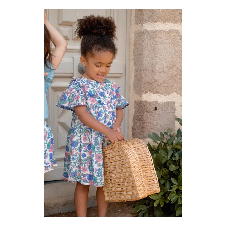 Robe Siloe Fleurie | Bleu- Image produit n°1