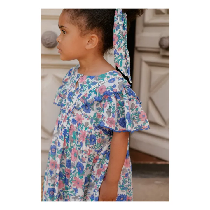 Robe Siloe Fleurie | Bleu- Image produit n°3