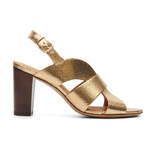 Sandali in pelle craquelé n°55 | Gold