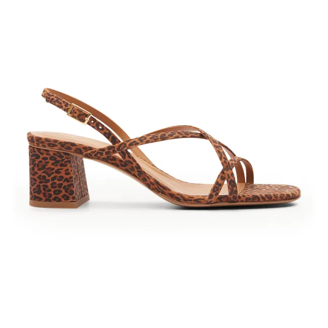Sandalen aus bedrucktem Leder n°576 | Leopard