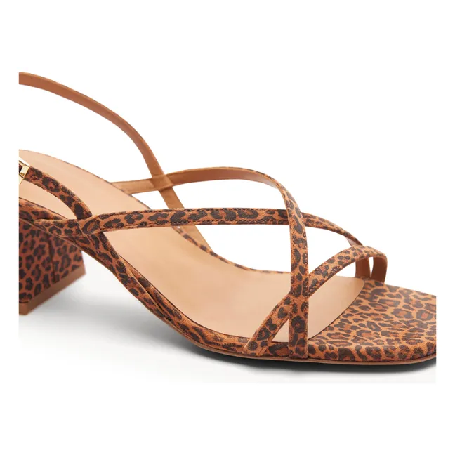 Sandalen aus bedrucktem Leder n°576 | Leopard