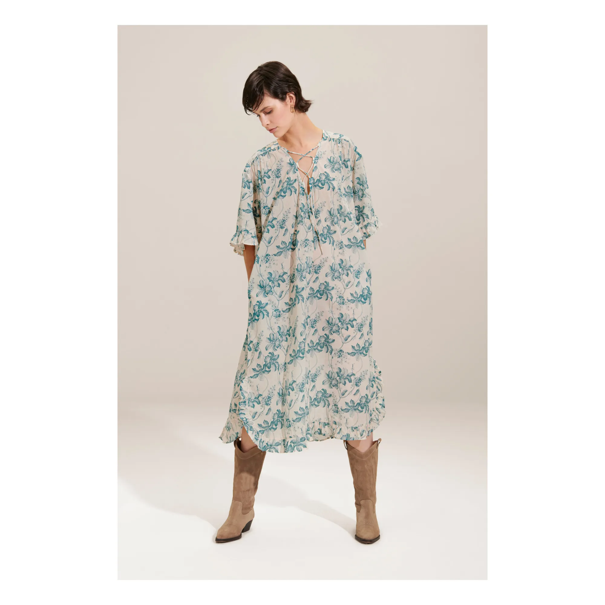 Bellepiece Blue Lourdes Fleurie Dress