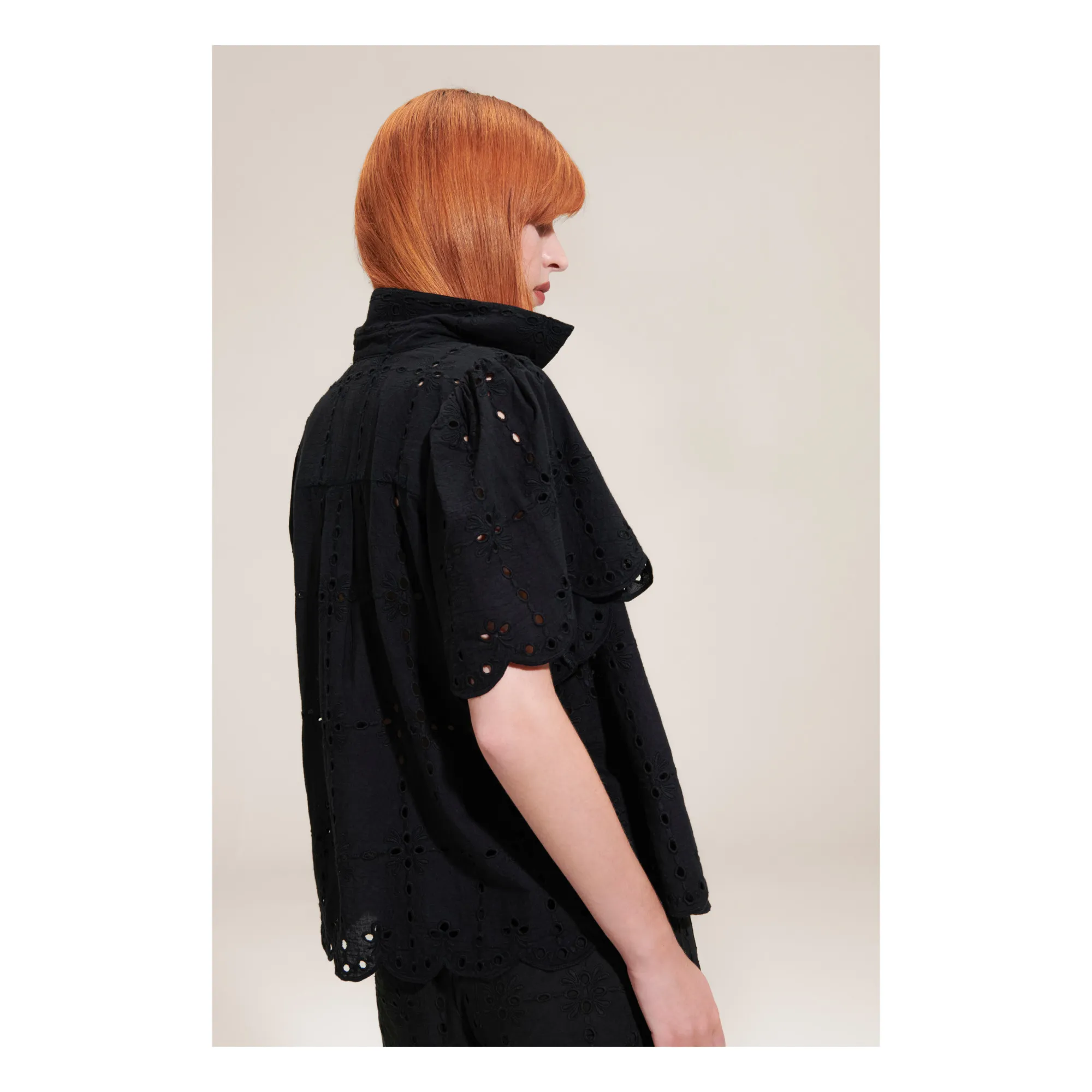 Bellepiece Black Elvira Embroidered Blouse