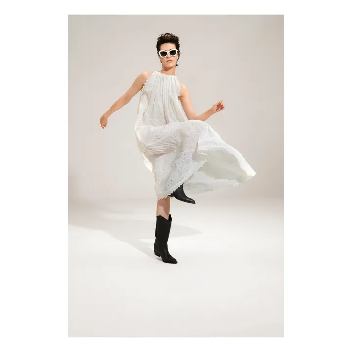 Robe Diego Brodée | Blanc- Image produit n°0