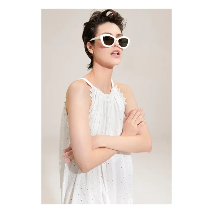 Robe Diego Brodée | Blanc- Image produit n°1