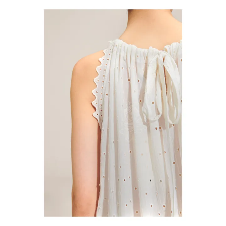Robe Diego Brodée | Blanc- Image produit n°2