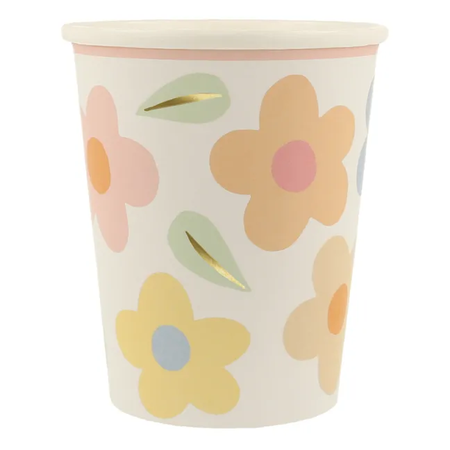 Vasos Happy Flowers - Lote de 8 | Pastel