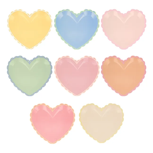 Platos corazón pequeños - Lote de 8 | Pastel