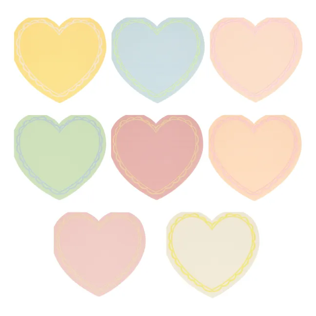 Große Servietten Herz Pastell - Set aus 16 Stück | Pastell