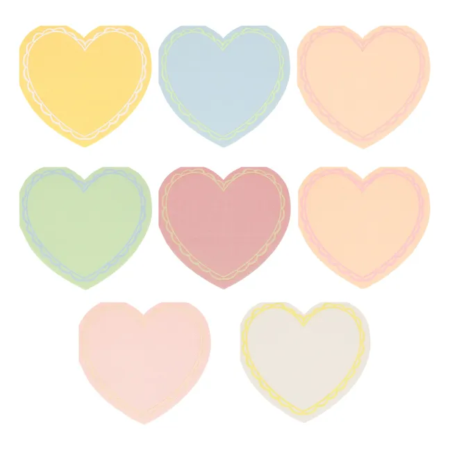 Small pastel heart napkins - Set of 16 | Pastel