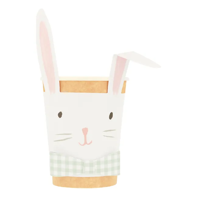 Tazas de conejos - Juego de 8 | Pastel