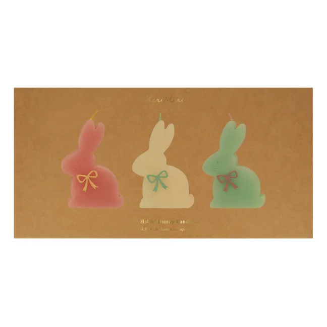 Velas con forma de conejo - Lote de 3 | Pastel