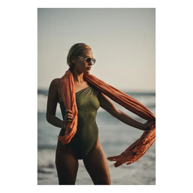Costume da bagno Lauria Metallic 1-Piece | Verde militare
