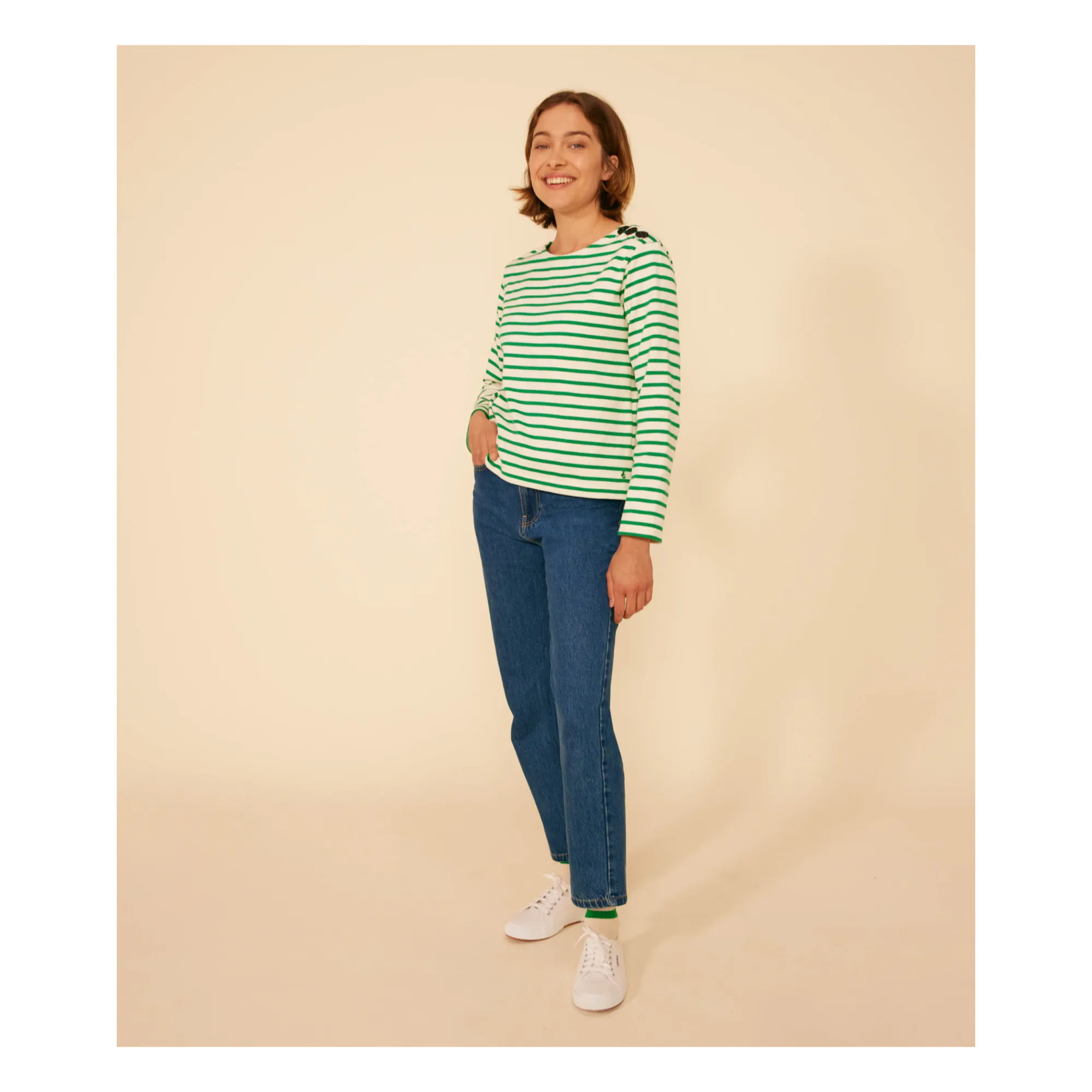 Petit Bateau Women's Green Marinière Majorel - Collection