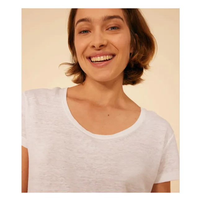 Linen T-shirt - Women's collection | Ecru