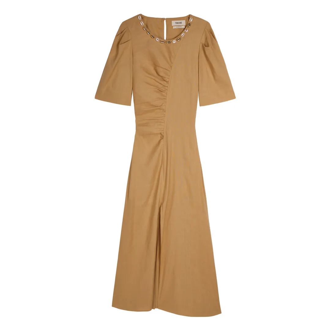 Tressé Beige Rilena Linen Dress