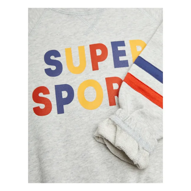 Sweat Super Sporty Coton Bio | Gris chiné