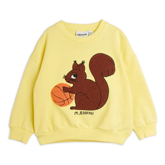 Sweatshirt Eichhörnchen Bio-Baumwolle | Blasses Gelb