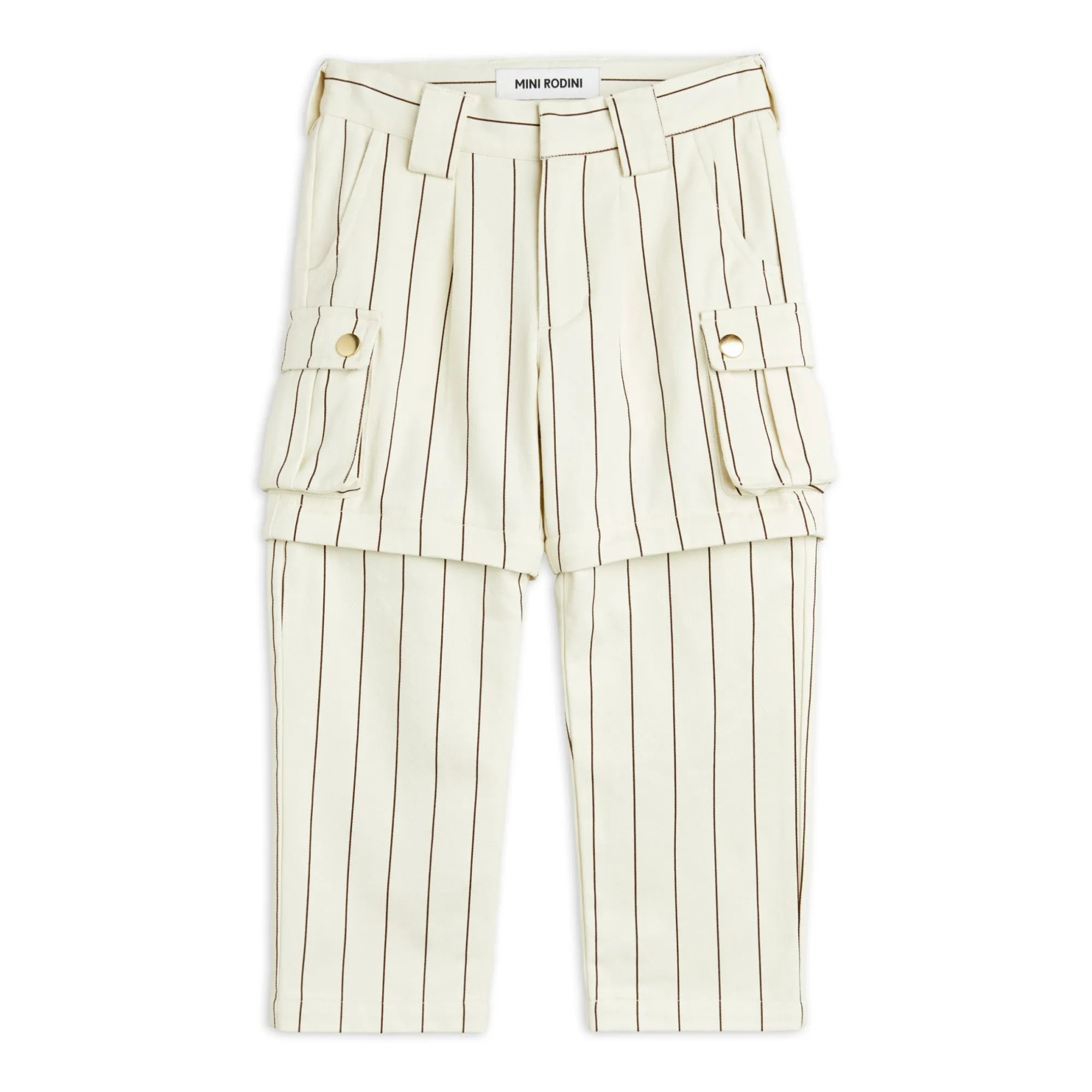 Mini Rodini Ecru Cargo Stripe Organic Cotton