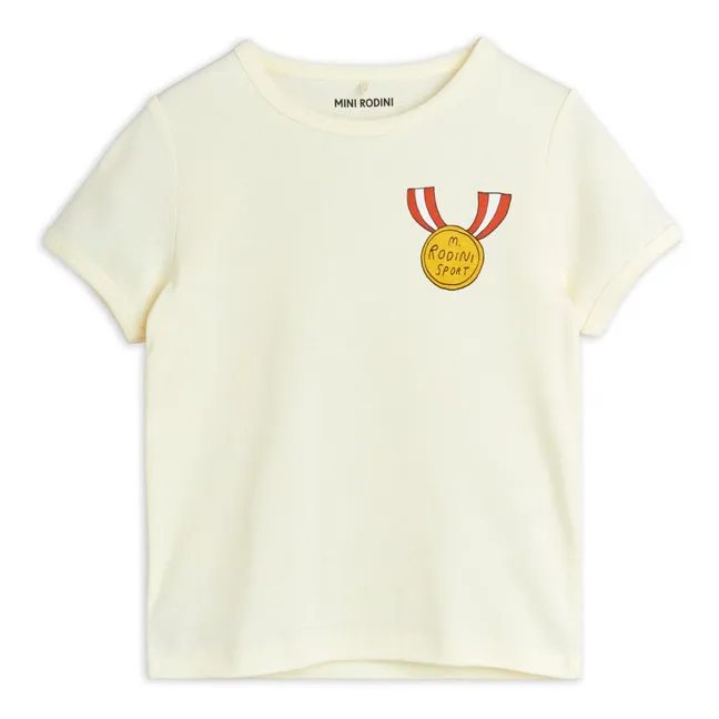 T-Shirt Médaille Coton Bio | Ecru