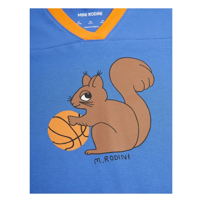 Organic Cotton Squirrel Loose Fit T-Shirt | Blue