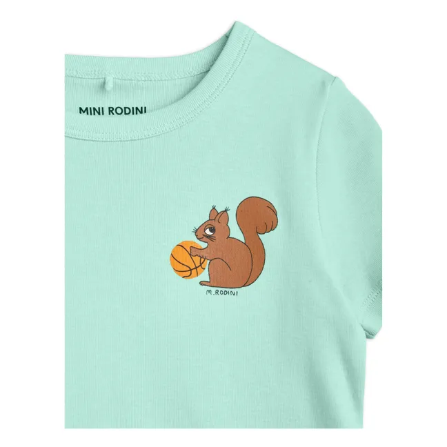 T-Shirt aus Bio-Baumwolle Eichhörnchen | Hellblau