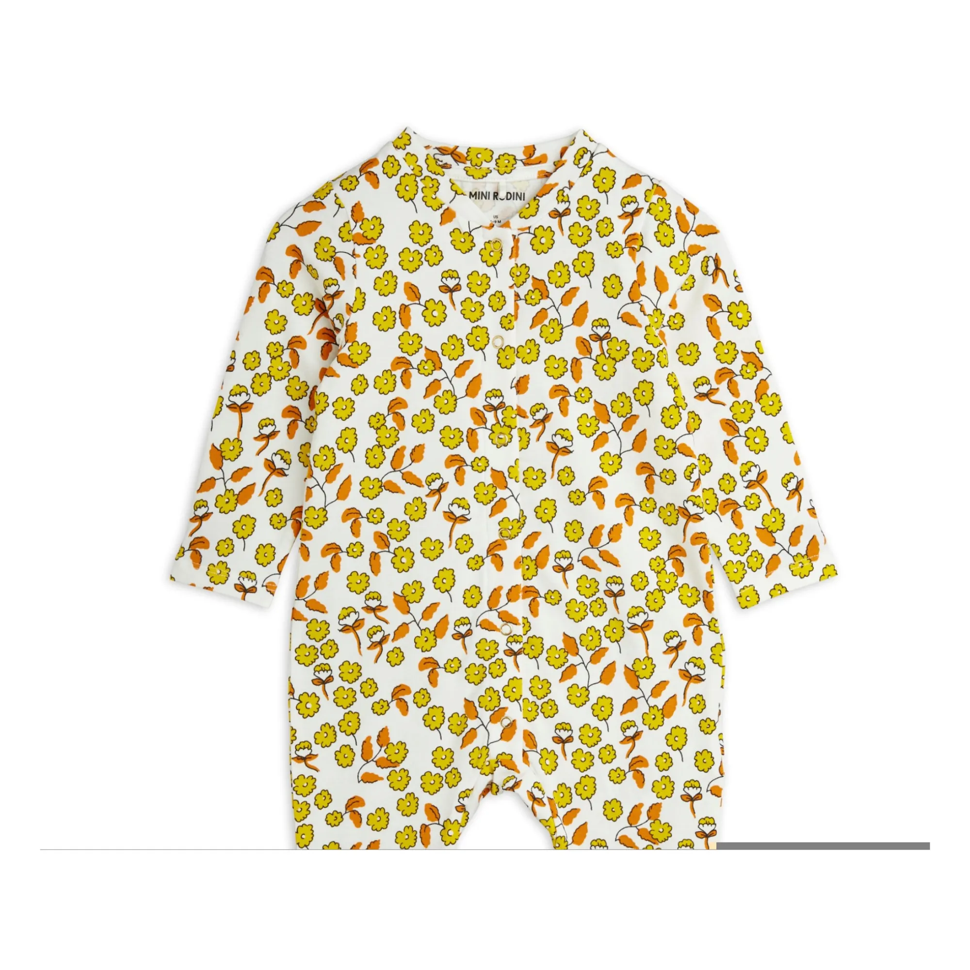 Mini Rodini Ecru Organic Cotton Flower Jumpsuit