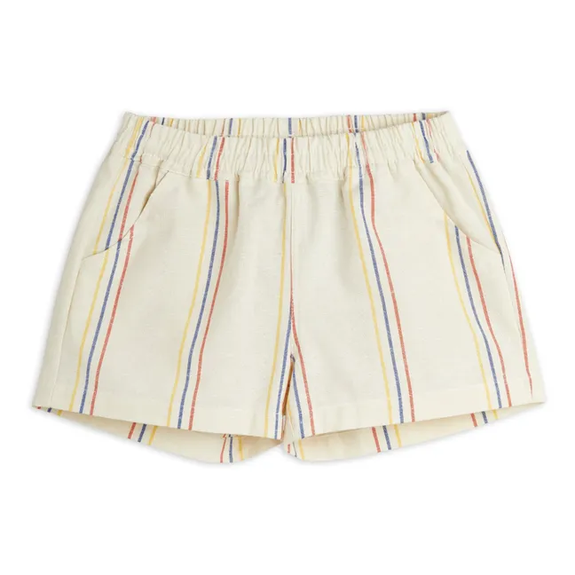 Shorts mit Streifen aus Bio-Baumwolle | Seidenfarben