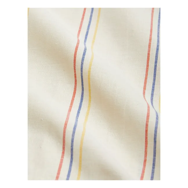 Organic cotton striped shorts | Ecru