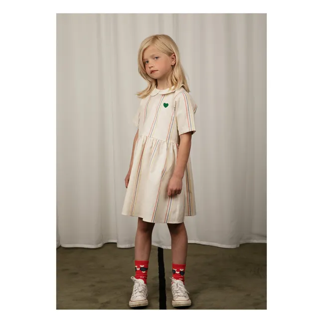 Kleid Streifen Bio-Baumwolle | Seidenfarben