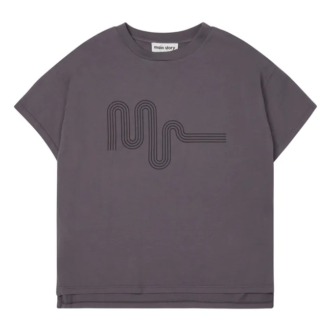 Maglietta oversize con logo monogramma | Grigio antracite