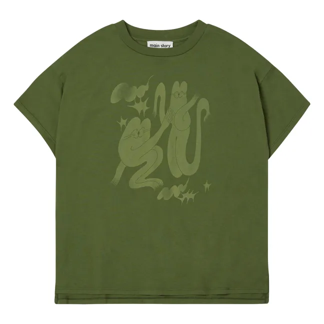 Maglietta oversize con rana | Verde
