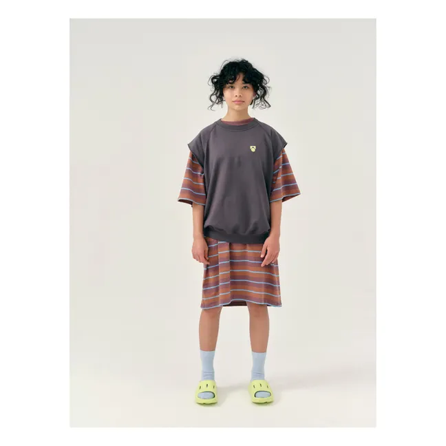 Abito in T-shirt oversize a righe | Terracotta