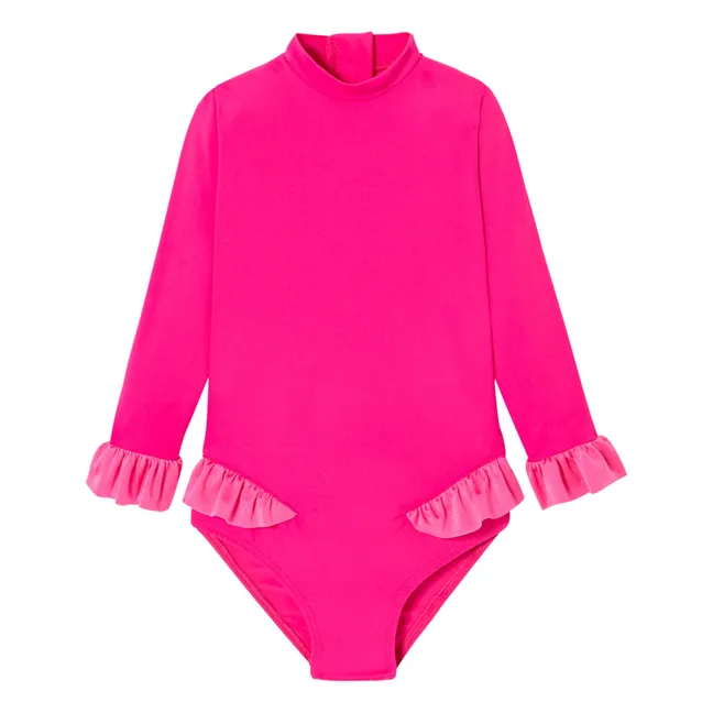Maillot 1 Pièce Anti-UV Bora Bora Surfer | Rose bonbon