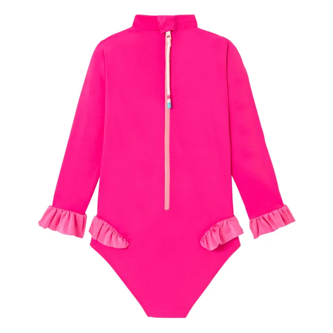 Maillot 1 Pièce Anti-UV Bora Bora Surfer | Rose bonbon