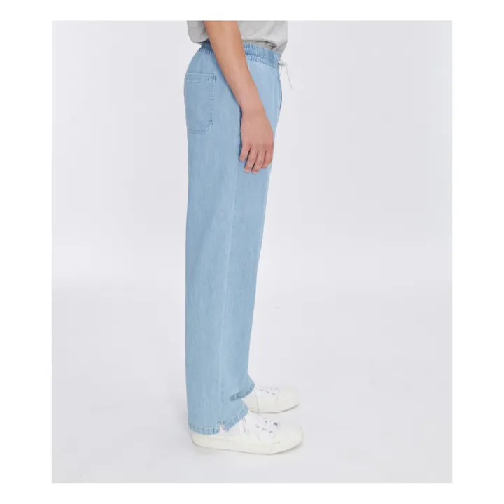 Pantalon Vincent Coton Bio | Denim clair- Image produit n°2